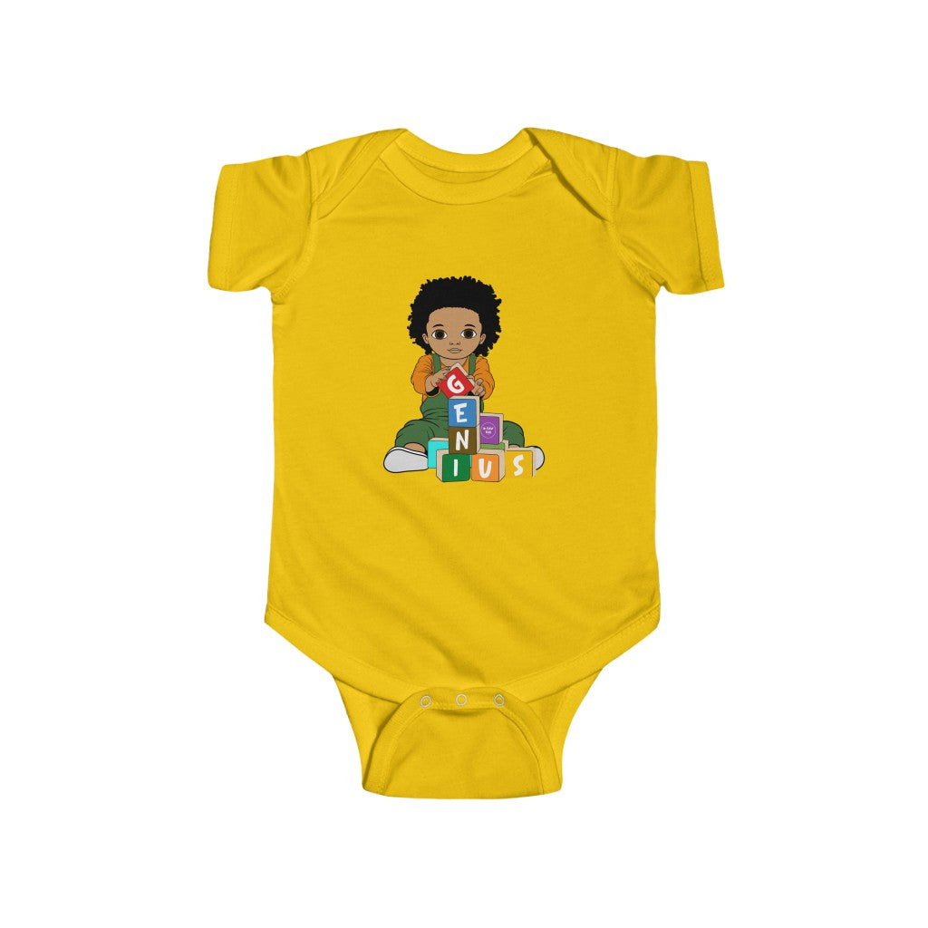 Genius Baby Short Sleeve Bodysuit Onesie - Mocha
