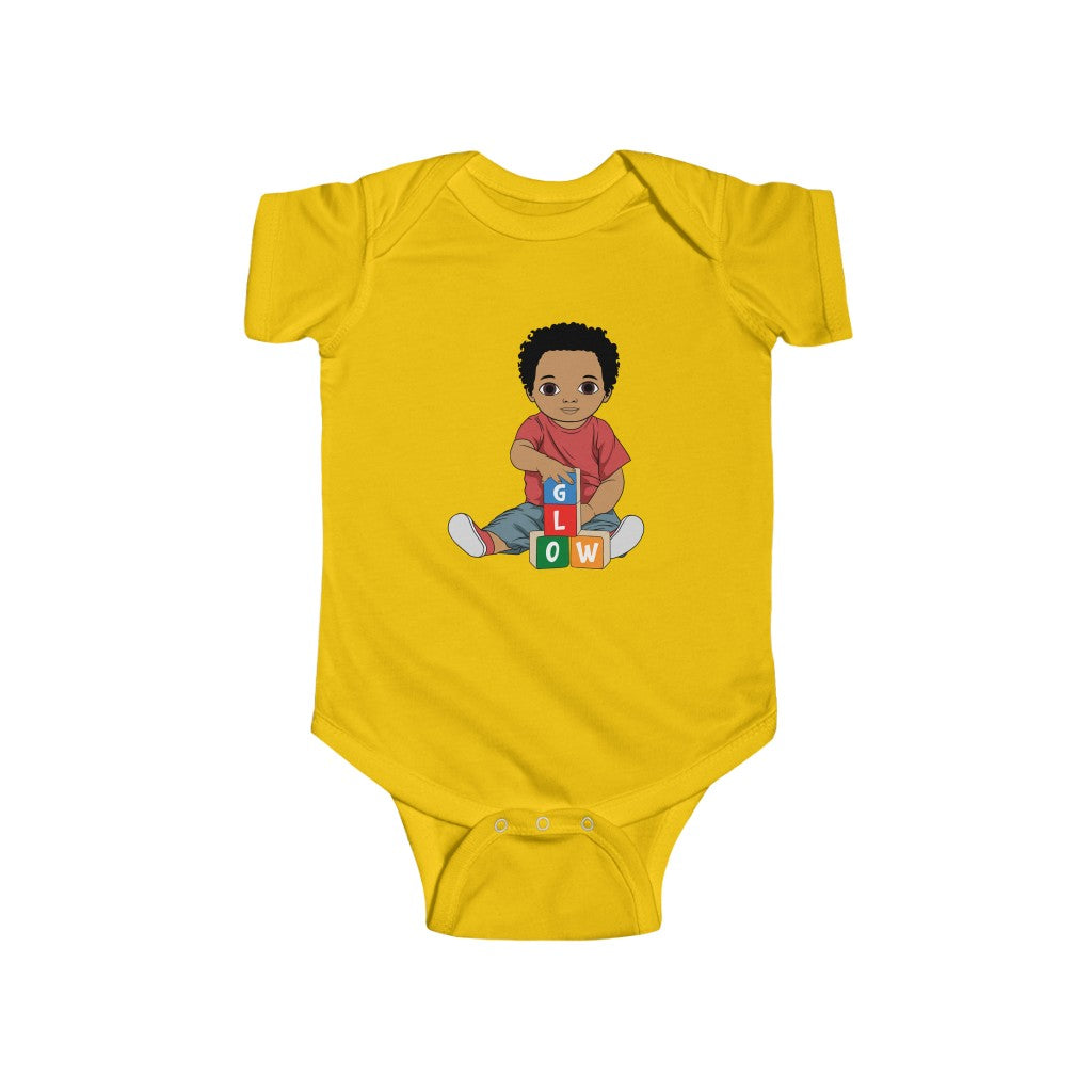 Glow Baby Short Sleeve Bodysuit Onesie - Mocha