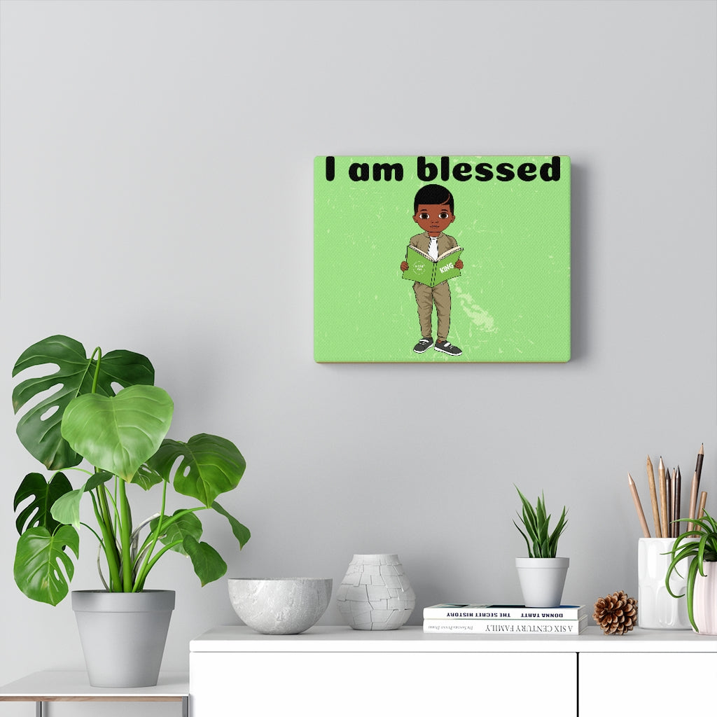 Blessed Boy Canvas - Almond