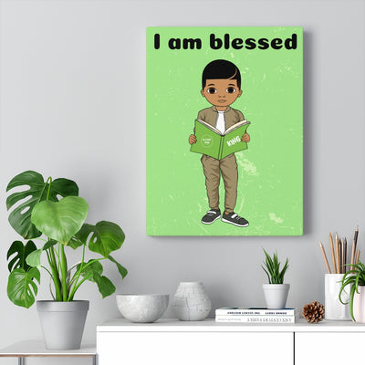 Blessed Boy Canvas - Mocha