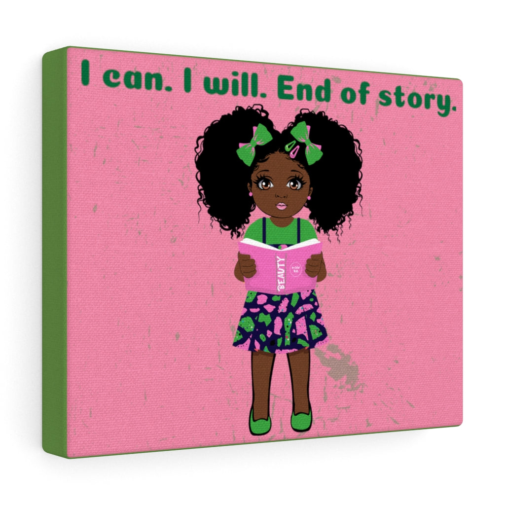 I Can Girl Canvas - Chocolate