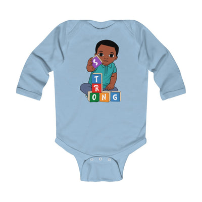 Strong Baby Long Sleeve Onesie - Almond