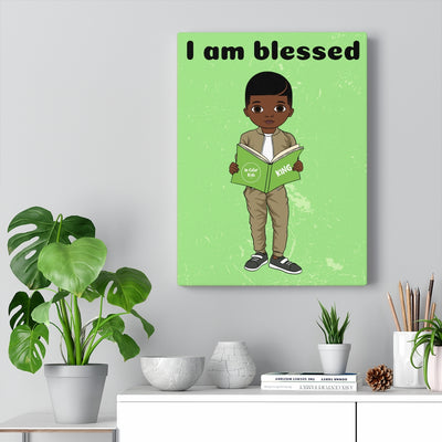 Blessed Boy Canvas - Chocolate