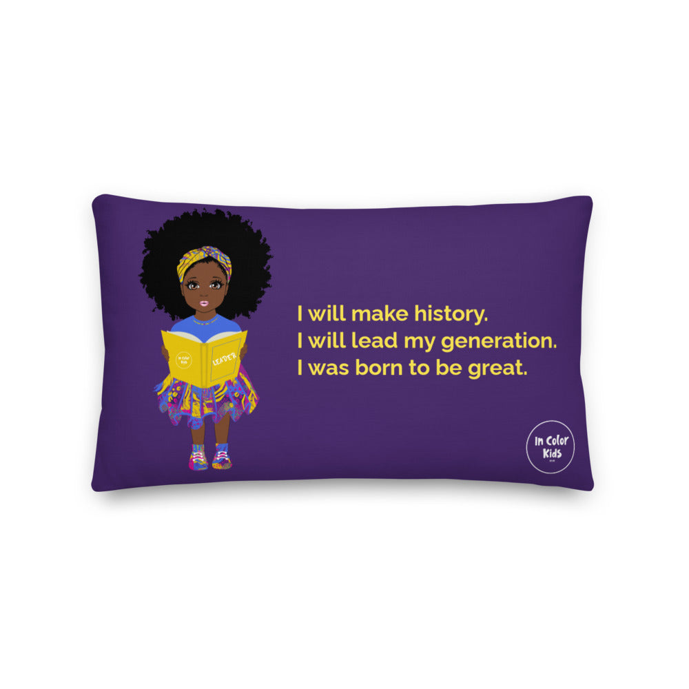 Born to be Great Luxe Pillow - Chocolate