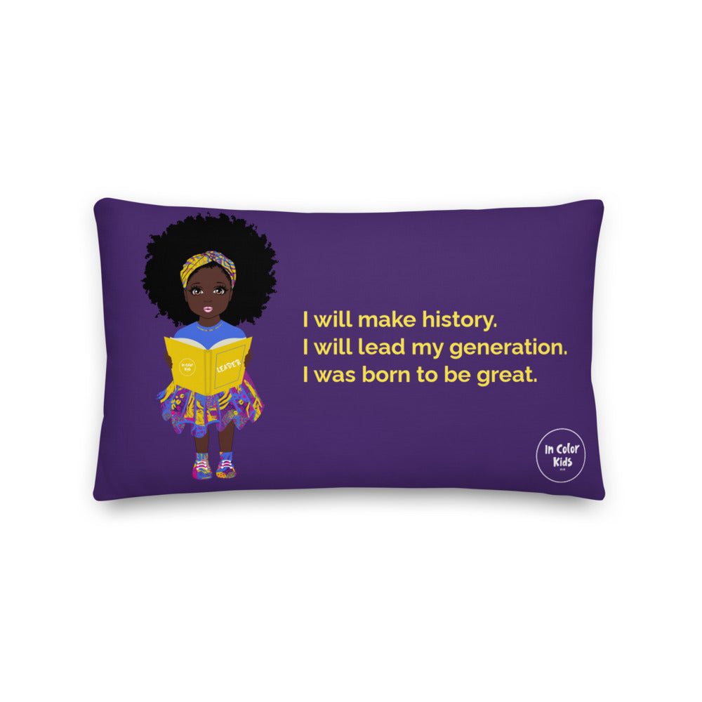 Born to be Great Luxe Pillow - Cocoa
