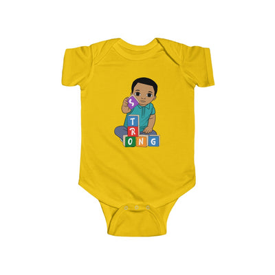 Strong Baby Short Sleeve Bodysuit Onesie - Mocha