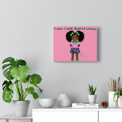 I Can Girl Canvas - Chocolate