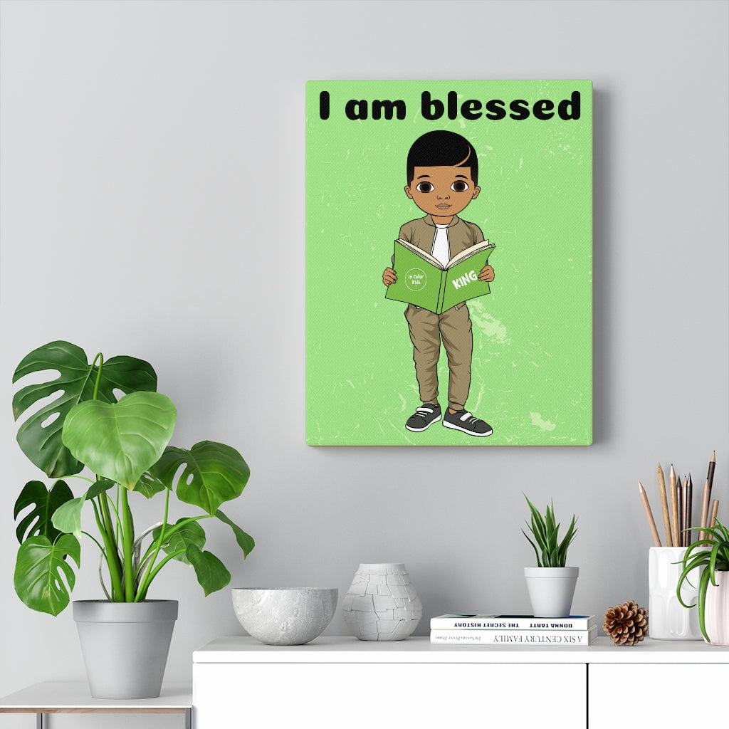 Blessed Boy Canvas - Mocha