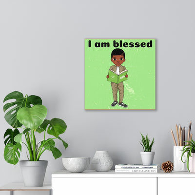 Blessed Boy Canvas - Almond